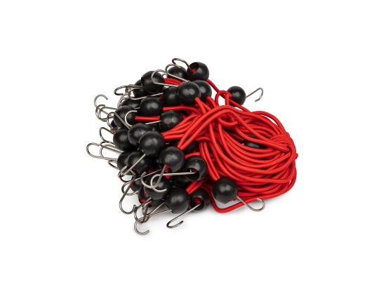Befestigungsgummibänder für Planen mit Kugel und Haken, rot, 30 cm
