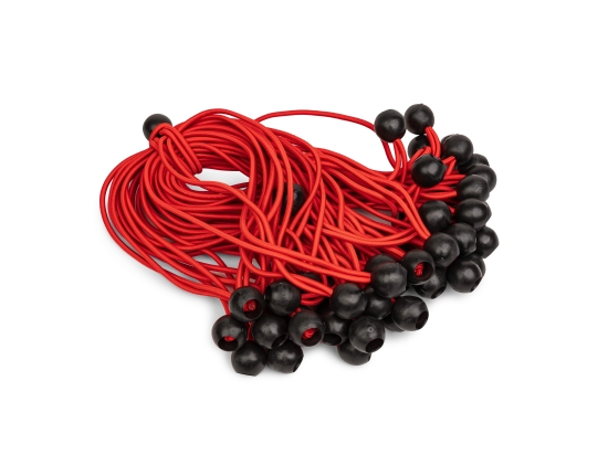 Befestigungsgummibänder mit Kugel, für Planen und Zelte, rot, 30 cm