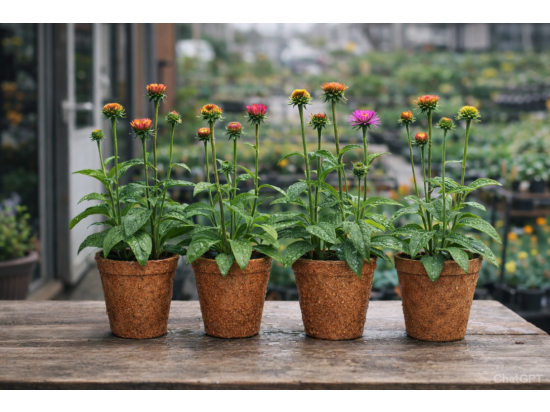 Biologisch abbaubarer Kokos-Blumentopf, Durchmesser 11 cm, 1 l, zum Aussäen, 10 Stück