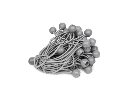 Befestigungsgummibänder mit Kugel, für Planen und Zelte, grau, 10 cm