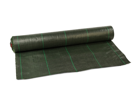 Agrargewebe 1,6 x 100 m, schwarz, grüne Streifen, 70 g