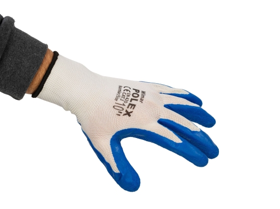 Polex-Handschuhe, Karton mit 240 Paar, blau – bitte Größe auswählen