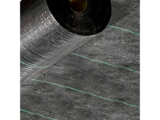 Agrargewebe 1,6 x 100 m, schwarz, grüne Streifen, 70 g